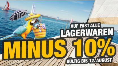Rabatt-Aktion -10% vor Betriebsurlaub