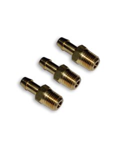 3er-Set, Schlauchtülle, Messing, 1/4 Zoll, 8 mm