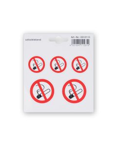 Symbol-Aufkleber Rauchen verboten, 5er Set