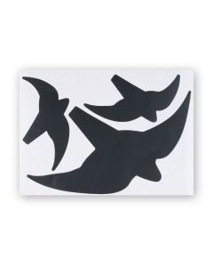 Symbol-Aufkleber Vogel, 3er Set schwarz