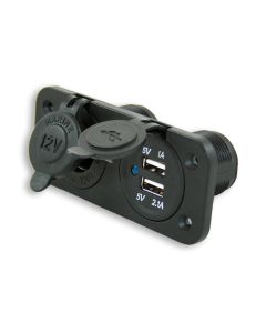 Einbaumodul 2 teilig, mit 12V- & 2xUSB-Steckdosen