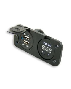 Einbaumodul 2 teilig, mit USB-Steckdosen & Voltmeter
