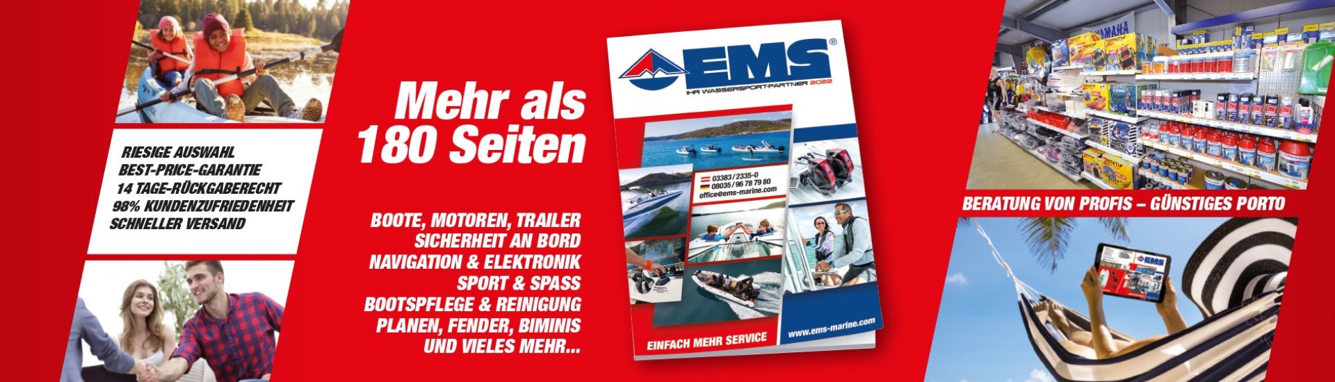 EMS Marine - 180 Seiten Boote und Marine Katalog mit Riesen Auswahl an Booten, Motoren, und Bootszubehör