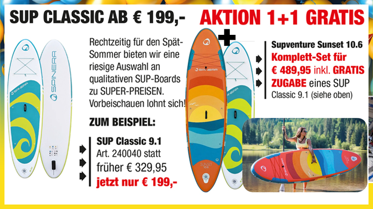 SUP-AKTION zur Hausmesse